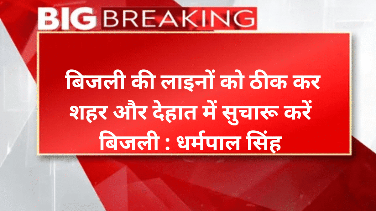 बिजली की लाइनों को ठीक कर शहर और देहात में सुचारू करें ​बिजली : धर्मपाल सिंह